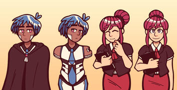 Bellatrix & Violet character portraits, "Spare Parts"